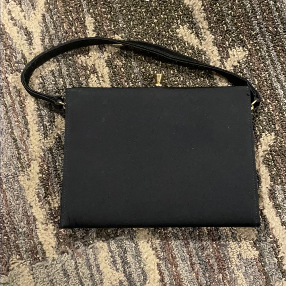 Viki original black satin handbag vintage